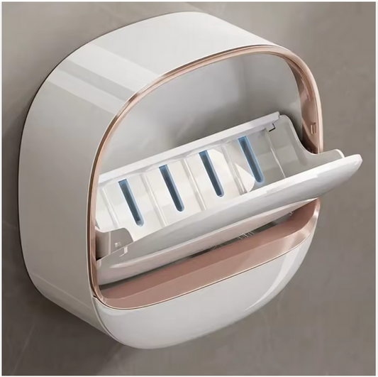 Porte-Savon Mural à Double Couche Écologique, Support de Savon en Barre Adhésif avec Plateau d'Égouttage